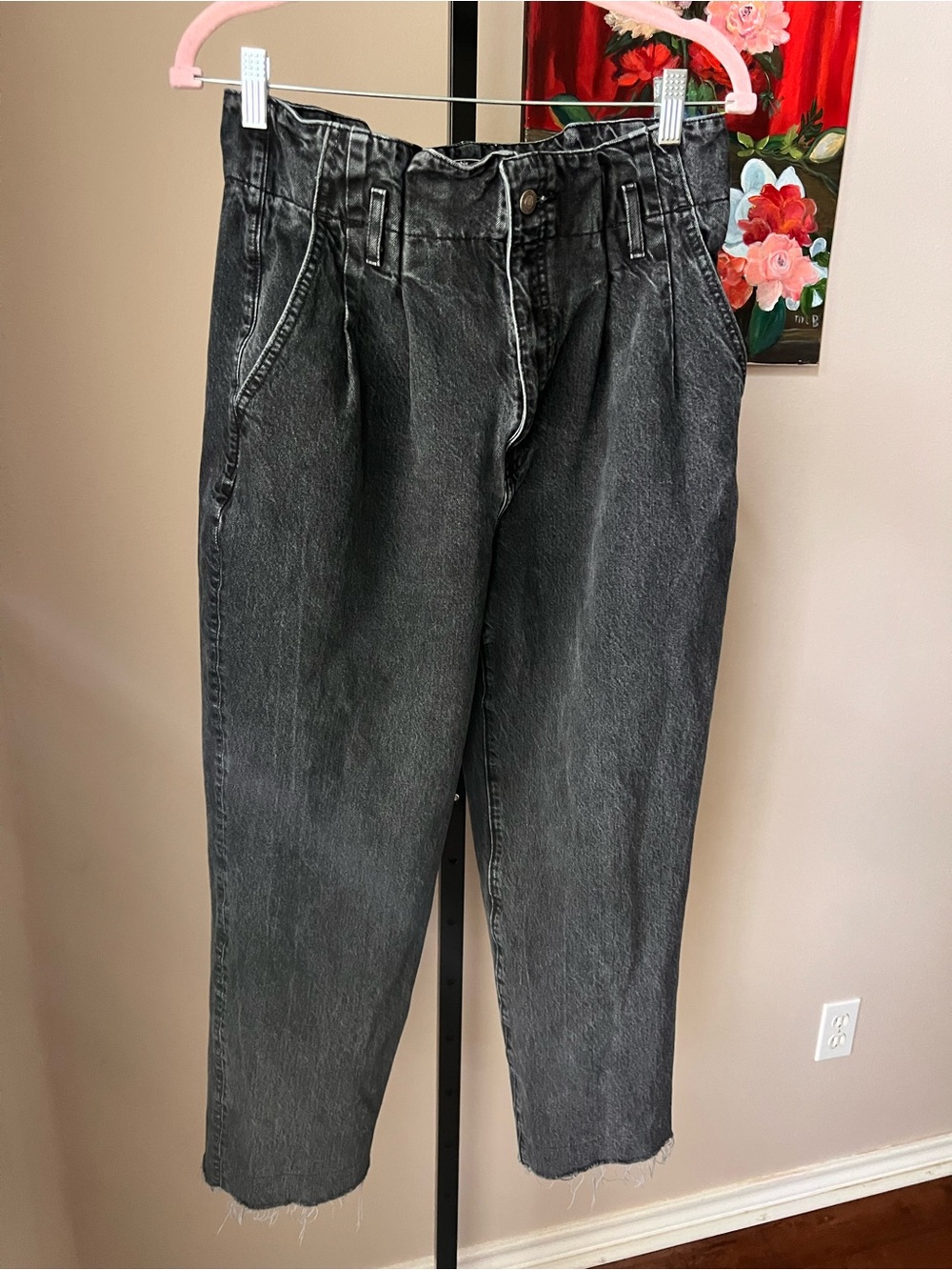 Abercrombie and fitch mom mean paper bag High-Waist Black Washed Women’s Jeans